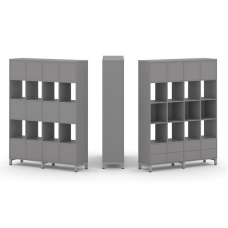 Стайл Проджект Набор стеллажа одностороннего, 5 ярусов SN.NS-541 Серый Пепел/Металл Серый 1488*400*1