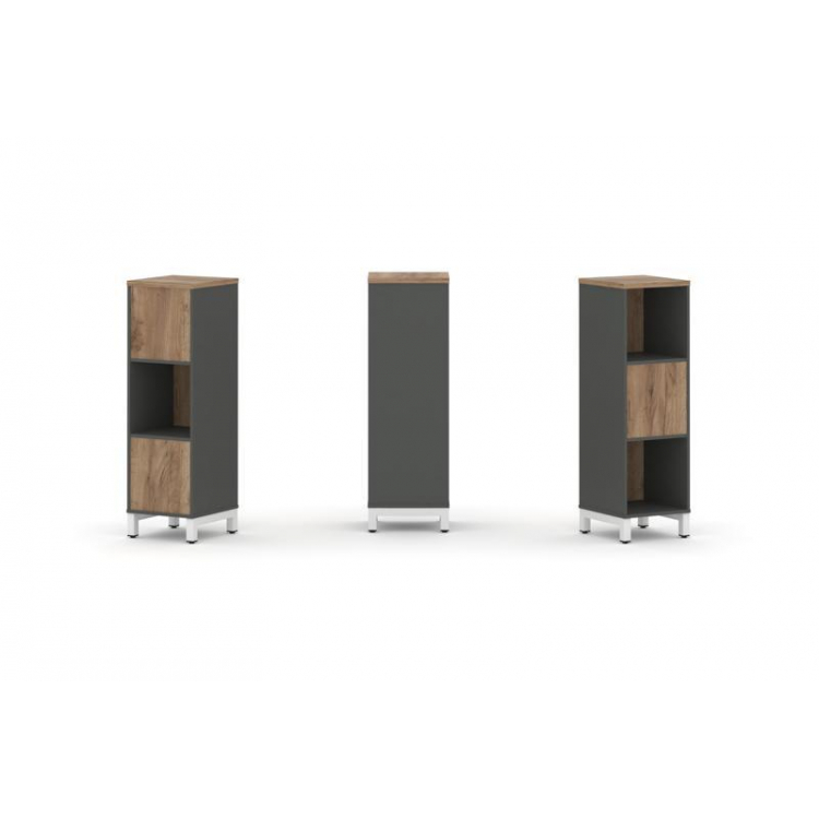 Style Project Набор стеллажа 2-х сторон., 3 яр. SN.NSD-311 Антрацит/Дуб Табак/Металл Белый 387*400*1