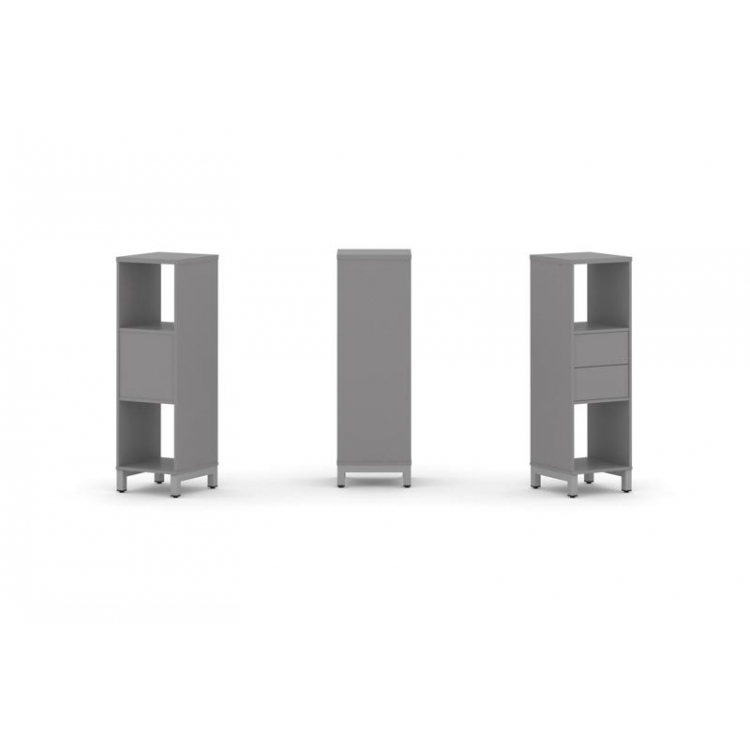 Стайл Проджект Набор стеллажа одностороннего, 3 яруса SN.NS-311 Серый Пепел/Металл Серый 387*400*124