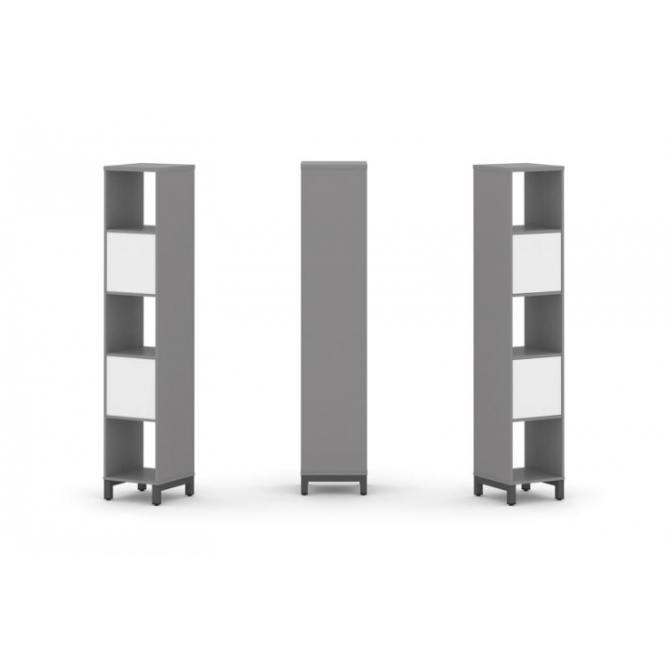 Стайл Проджект Набор стеллажа одностороннего, 5 ярусов SN.NS-511 Серый Пепел/Белый/Металл Антрацит 3
