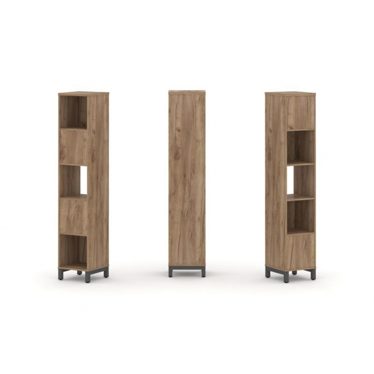 Style Project Набор стеллажа 2-х сторон., 5 яр. SN.NSD-511 Дуб Табак/Металл Антрацит 387*400*1982