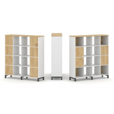 Style Project Набор стеллажа 1 сторон., 4 яр. SN.NS-441 Белый/Тиквуд Светлый/Металл Антрацит 1488*40