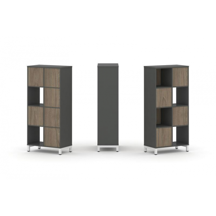 Style Project Набор стеллажа 1 сторон., 4 яр. SN.NS-421 Антрацит/Вяз Благородный/Металл Белый 754*40