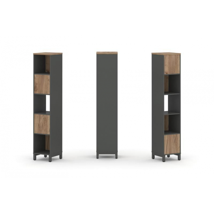 Style Project Набор стеллажа 2-х сторон., 5 яр. SN.NSD-511 Антрацит/Дуб Табак/Металл Антрацит 387*40