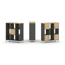 Style Project Набор стеллажа 2-х сторон., 3 яр. SN.NSD-331 Антрацит/Тиквуд Светлый/Металл Белый 1121