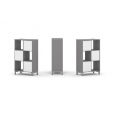 Стайл Проджект Набор стеллажа одностороннего, 3 яруса SN.NS-321 Серый Пепел/Белый/Металл Серый 754*4