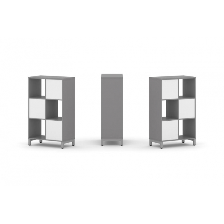 Стайл Проджект Набор стеллажа одностороннего, 3 яруса SN.NS-321 Серый Пепел/Белый/Металл Серый 754*4