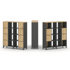 Style Project Набор стеллажа 1 сторон., 4 яр. SN.NS-441 Антрацит/Тиквуд Светлый/Металл Антрацит 1488