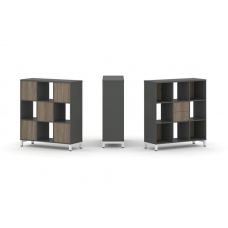 Style Project Набор стеллажа 1 сторон., 3 яр. SN.NS-331 Антрацит/Вяз Благородный/Металл Белый 1121*4