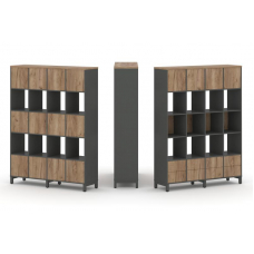 Style Project Набор стеллажа 1 сторон., 5 яр. SN.NS-541 Антрацит/Дуб Табак/Металл Антрацит 1488*400*