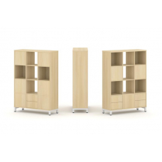 Style Project Набор стеллажа 2-х сторон., 4 яр. SN.NSD-431 Акация Лорка/Металл Белый 1121*400*1615