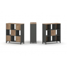 Style Project Набор стеллажа 1 сторон., 3 яр. SN.NS-331 Антрацит/Дуб Табак/Металл Антрацит 1121*400*