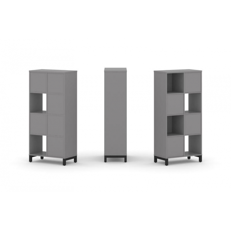 Стайл Проджект Набор стеллажа одностороннего, 4 яруса SN.NS-421 Серый Пепел/Металл Черный 754*400*16