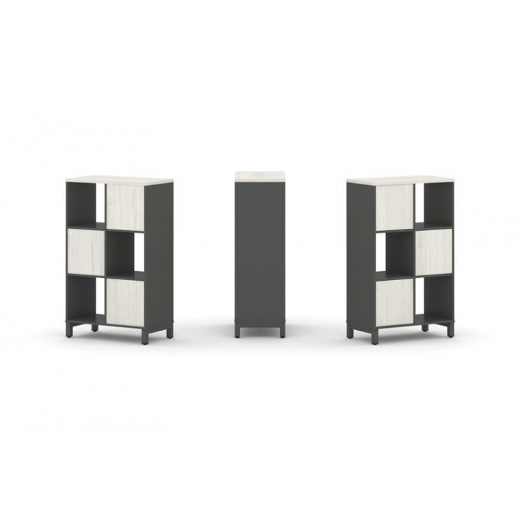 Style Project Набор стеллажа 1 сторон., 3 яр. SN.NS-321 Антрацит/Дуб Наварра/Металл Антрацит 754*400