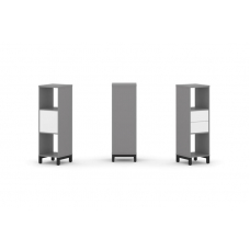 Стайл Проджект Набор стеллажа одностороннего, 3 яруса SN.NS-311 Серый Пепел/Белый/Металл Черный 387*