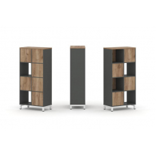 Style Project Набор стеллажа 1 сторон., 4 яр. SN.NS-421 Антрацит/Дуб Табак/Металл Белый 754*400*1615