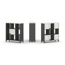 Style Project Набор стеллажа 2-х сторон., 3 яр. SN.NSD-331 Антрацит/Дуб Наварра/Металл Антрацит 1121