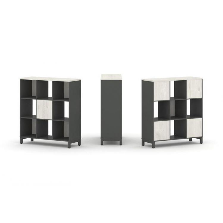 Style Project Набор стеллажа 2-х сторон., 3 яр. SN.NSD-331 Антрацит/Дуб Наварра/Металл Антрацит 1121