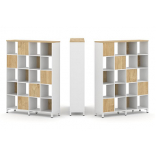 Style Project Набор стеллажа 2-х сторон., 5 яр. SN.NSD-541 Белый/Тиквуд Светлый/Металл Белый 1488*40