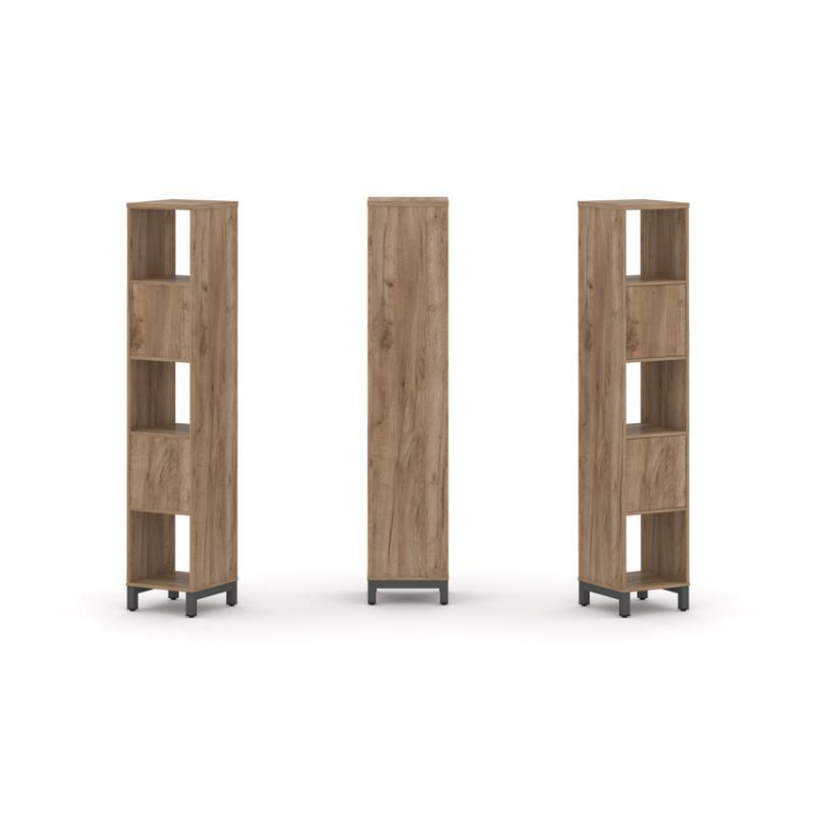 Style Project Набор стеллажа 1 сторон., 5 яр. SN.NS-511 Дуб Табак/Металл Антрацит 387*400*1982