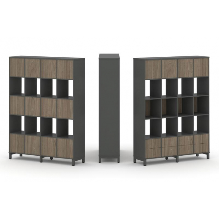 Style Project Набор стеллажа 1 сторон., 5 яр. SN.NS-541 Антрацит/Вяз Благородный/Металл Антрацит 148