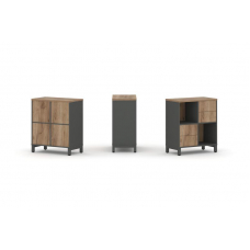 Style Project Набор стеллажа 1 сторон., 2 яр. SN.NS-221 Антрацит/Дуб Табак/Металл Антрацит 754*400*8