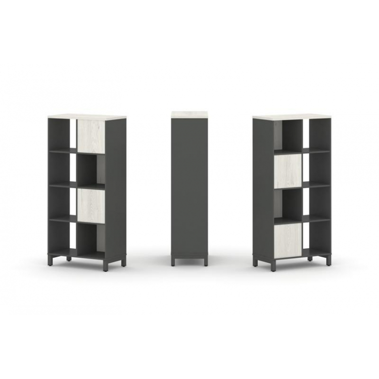 Style Project Набор стеллажа 2-х сторон., 4 яр. SN.NSD-421 Антрацит/Дуб Наварра/Металл Антрацит 754*