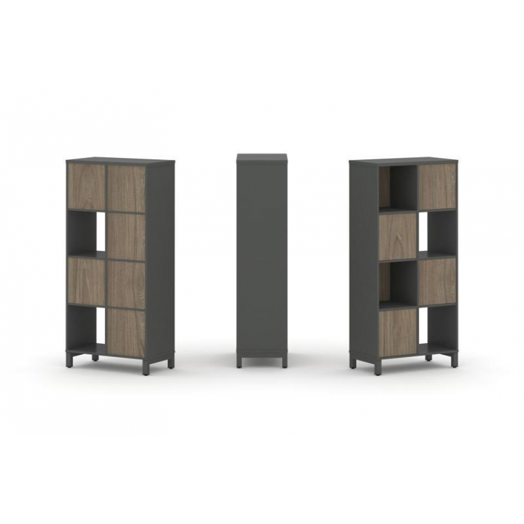 Style Project Набор стеллажа 1 сторон., 4 яр. SN.NS-421 Антрацит/Вяз Благородный/Металл Антрацит 754