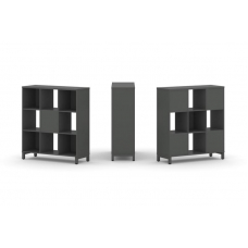 Style Project Набор стеллажа 2-х сторон., 3 яр. SN.NSD-331 Антрацит/Металл Антрацит 1121*400*1248