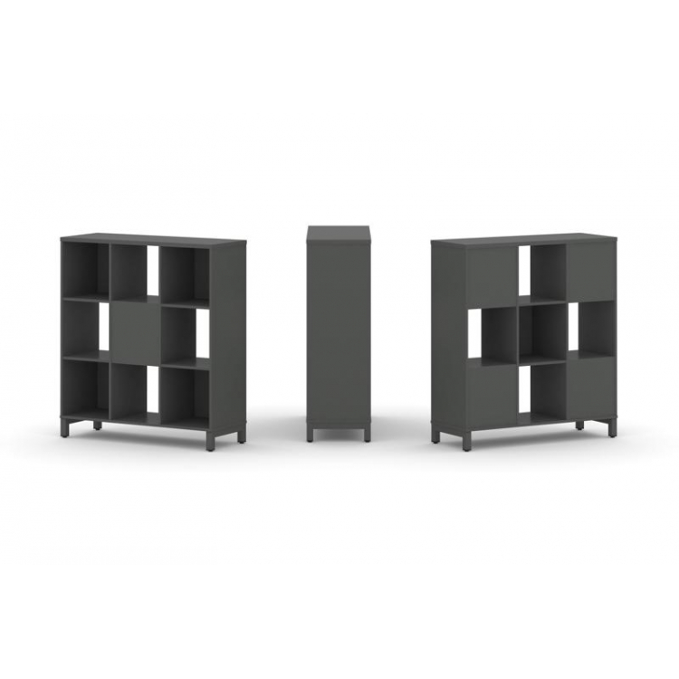 Style Project Набор стеллажа 2-х сторон., 3 яр. SN.NSD-331 Антрацит/Металл Антрацит 1121*400*1248