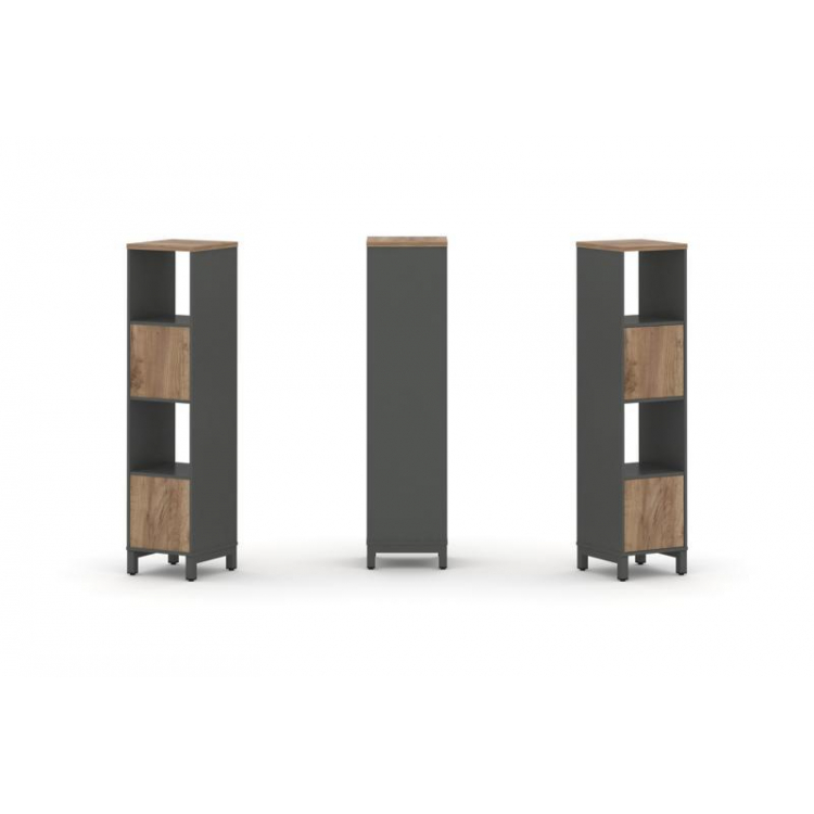 Style Project Набор стеллажа 1 сторон., 4 яр. SN.NS-411 Антрацит/Дуб Табак/Металл Антрацит 387*400*1