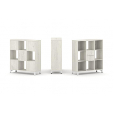 Style Project Набор стеллажа 1 сторон., 3 яр. SN.NS-331 Дуб Наварра/Металл Белый 1121*400*1248