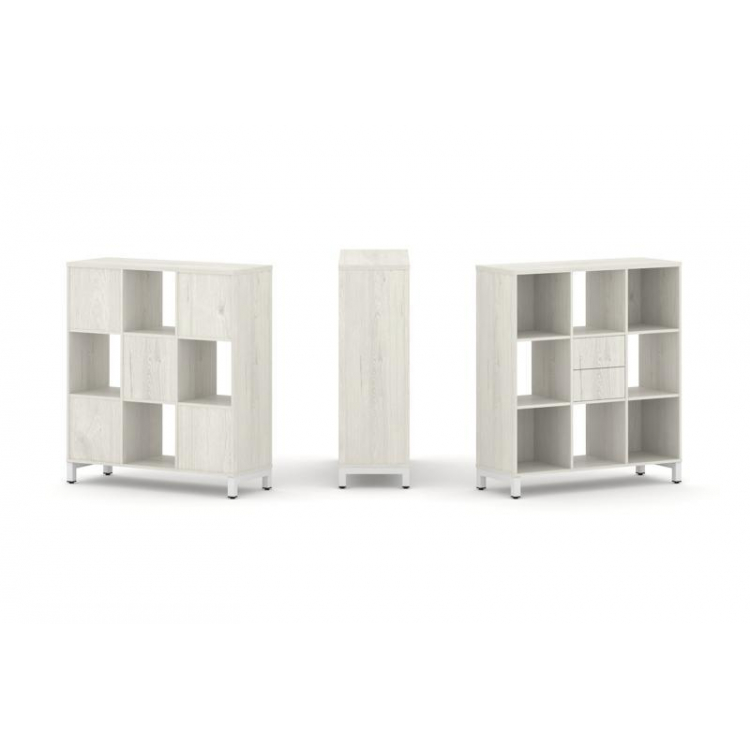 Style Project Набор стеллажа 1 сторон., 3 яр. SN.NS-331 Дуб Наварра/Металл Белый 1121*400*1248