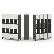 Style Project Набор стеллажа 1 сторон., 5 яр. SN.NS-541 Антрацит/Дуб Наварра/Металл Антрацит 1488*40