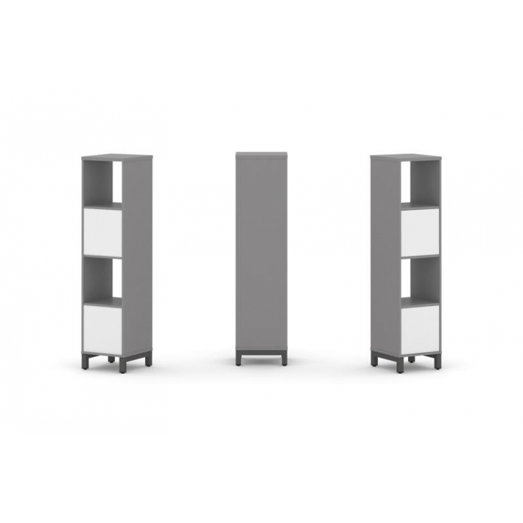 Стайл Проджект Набор стеллажа одностороннего, 4 яруса SN.NS-411 Серый Пепел/Белый/Металл Антрацит 38