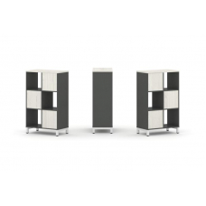 Style Project Набор стеллажа 1 сторон., 3 яр. SN.NS-321 Антрацит/Дуб Наварра/Металл Белый 754*400*12