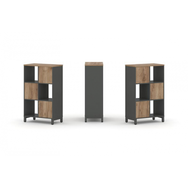 Style Project Набор стеллажа 1 сторон., 3 яр. SN.NS-321 Антрацит/Дуб Табак/Металл Антрацит 754*400*1