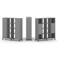 Стайл Проджект Набор стеллажа одностороннего, 4 яруса SN.NS-441 Серый Пепел/Металл Антрацит 1488*400