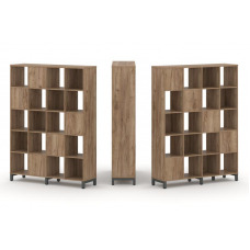 Style Project Набор стеллажа 2-х сторон., 5 яр. SN.NSD-541 Дуб Табак/Металл Антрацит 1488*400*1982