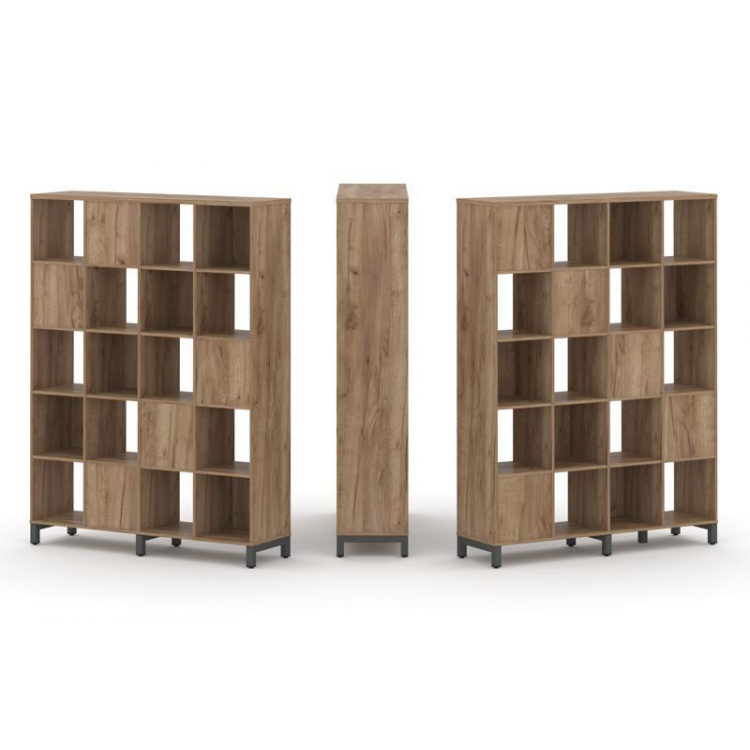 Style Project Набор стеллажа 2-х сторон., 5 яр. SN.NSD-541 Дуб Табак/Металл Антрацит 1488*400*1982