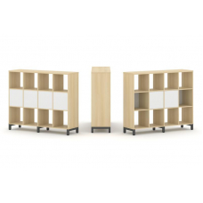 Style Project Набор стеллажа 1 сторон., 3 яр. SN.NS-341 Акация Лорка/Белый/Металл Антрацит 1488*400*