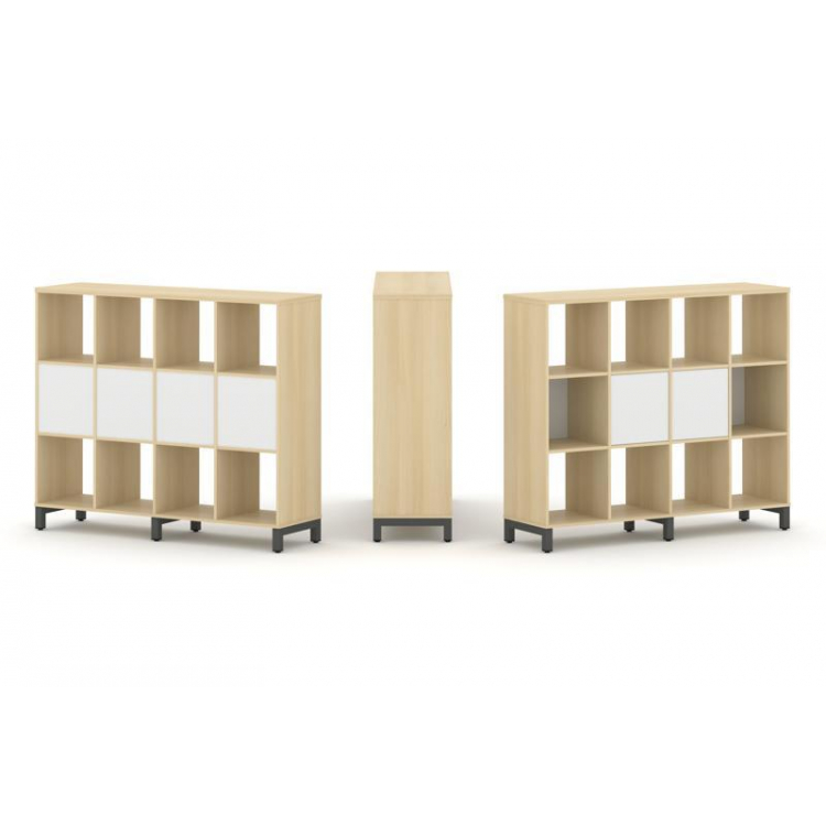 Style Project Набор стеллажа 1 сторон., 3 яр. SN.NS-341 Акация Лорка/Белый/Металл Антрацит 1488*400*