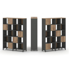 Style Project Набор стеллажа 2-х сторон., 5 яр. SN.NSD-541 Антрацит/Дуб Табак/Металл Антрацит 1488*4