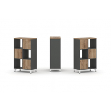 Style Project Набор стеллажа 1 сторон., 3 яр. SN.NS-321 Антрацит/Дуб Табак/Металл Белый 754*400*1248