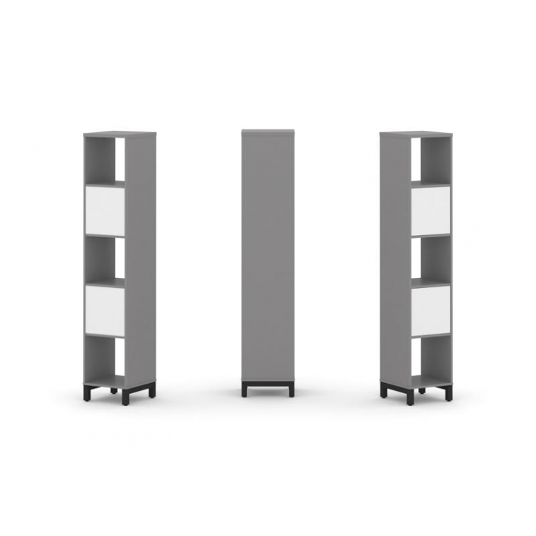 Стайл Проджект Набор стеллажа одностороннего, 5 ярусов SN.NS-511 Серый Пепел/Белый/Металл Черный 387