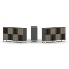 Style Project Набор стеллажа 2-х сторон., 2 яр. SN.NSD-241 Антрацит/Вяз Благородный/Металл Белый 148