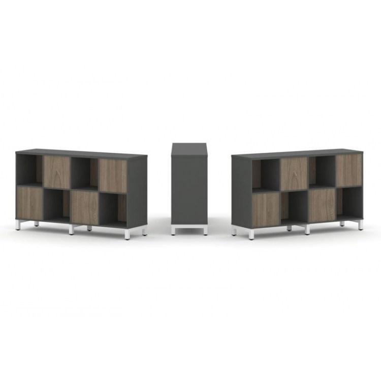 Style Project Набор стеллажа 2-х сторон., 2 яр. SN.NSD-241 Антрацит/Вяз Благородный/Металл Белый 148