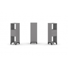 Стайл Проджект Набор стеллажа одностороннего, 3 яруса SN.NS-311 Серый Пепел/Металл Черный 387*400*12