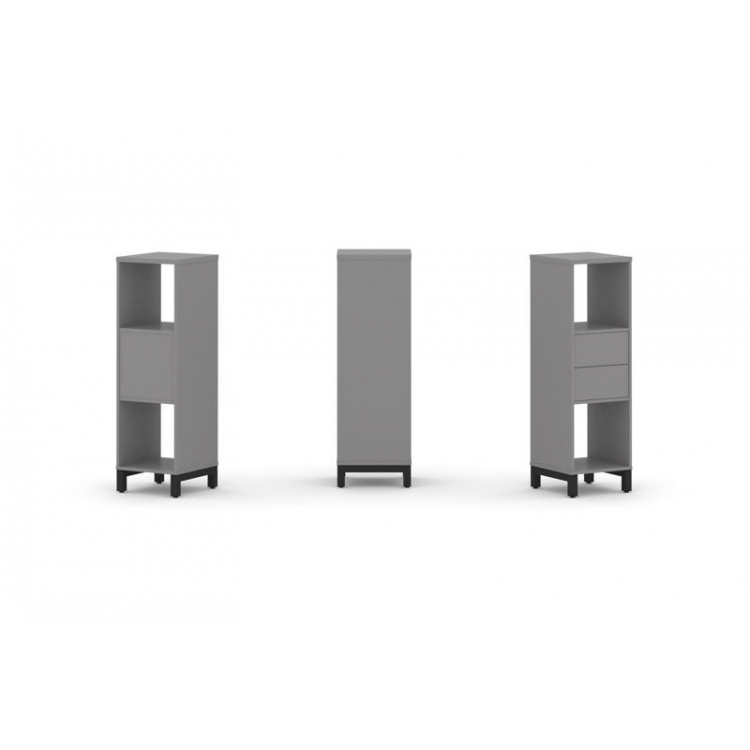 Стайл Проджект Набор стеллажа одностороннего, 3 яруса SN.NS-311 Серый Пепел/Металл Черный 387*400*12