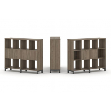 Style Project Набор стеллажа 1 сторон., 3 яр. SN.NS-341 Вяз Благородный/Металл Антрацит 1488*400*124